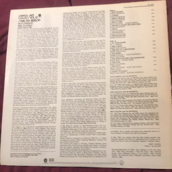 Capitol Jazz Classics Vol 13 Strictly Bop Dizzy Gilespie, Tadd Dameron - Picture 2 of 4